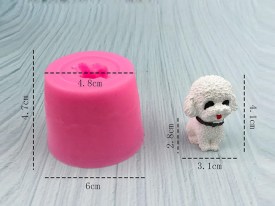 Molde silicona mini caniche sentado